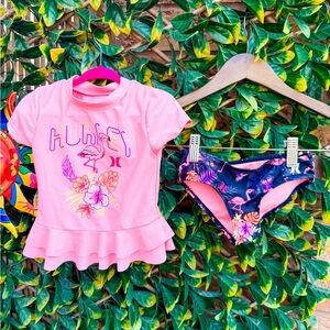 🔹 10/$25- Hurley Flamingo‎ 2 Piece Swim Suit